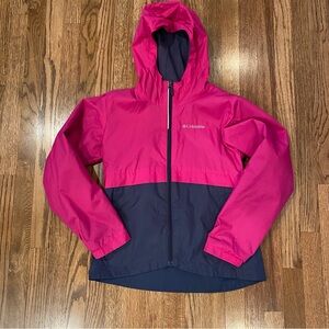 Columbia Girls Rain Jacket - Fleece-lined - Medium (10/12)